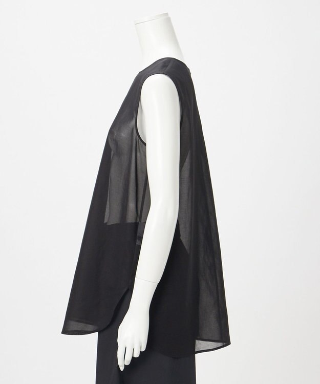 23区 【GOLD LABEL】コットンオーガンジー ジレコンビ ブラウス ブラック系