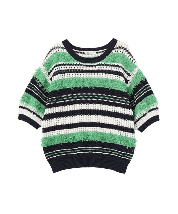 CRAFT STANDARD BOUTIQUE マルチカラーファンシーニットプルオーバー Navy