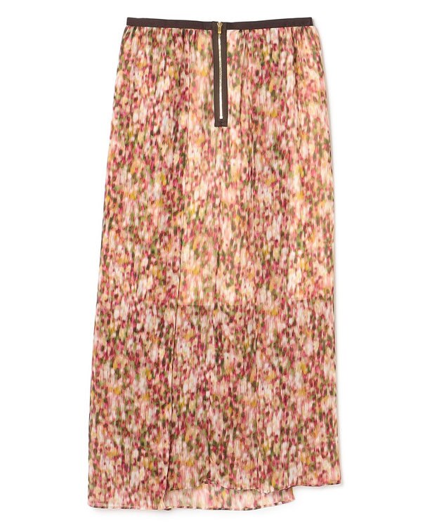 BEIGE， 【洗える】BORONIA / フラワーシフォンロングスカート Pink Print