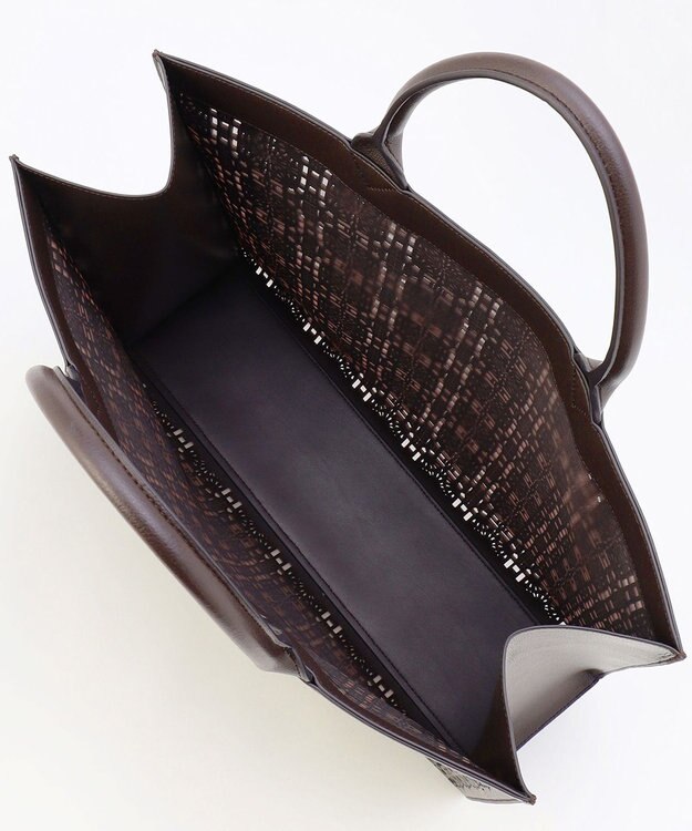 自由区 パンチングレース トート ダークブラウン