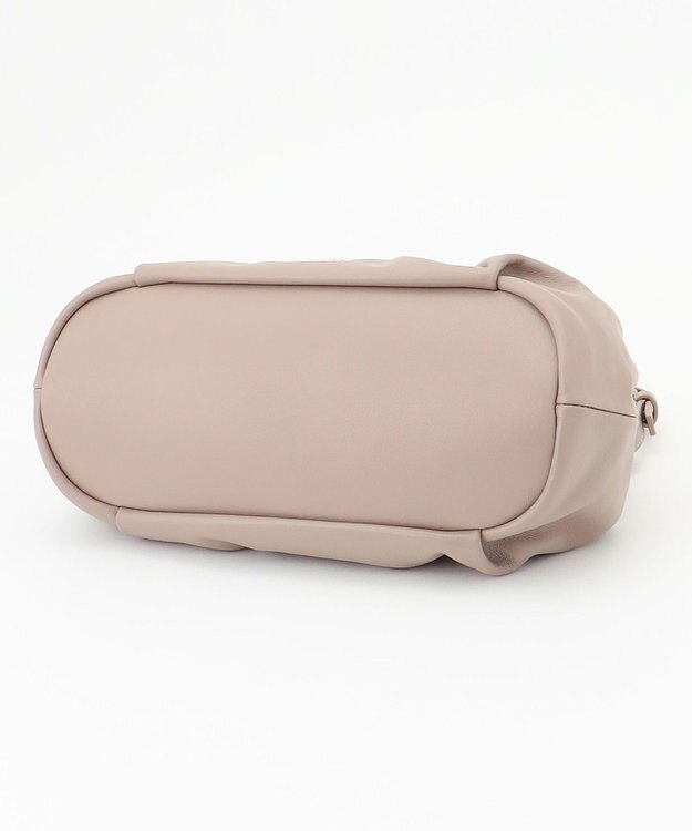 LA BAGAGERIE シープレザー　ギャザーミニバッグ グレージュ