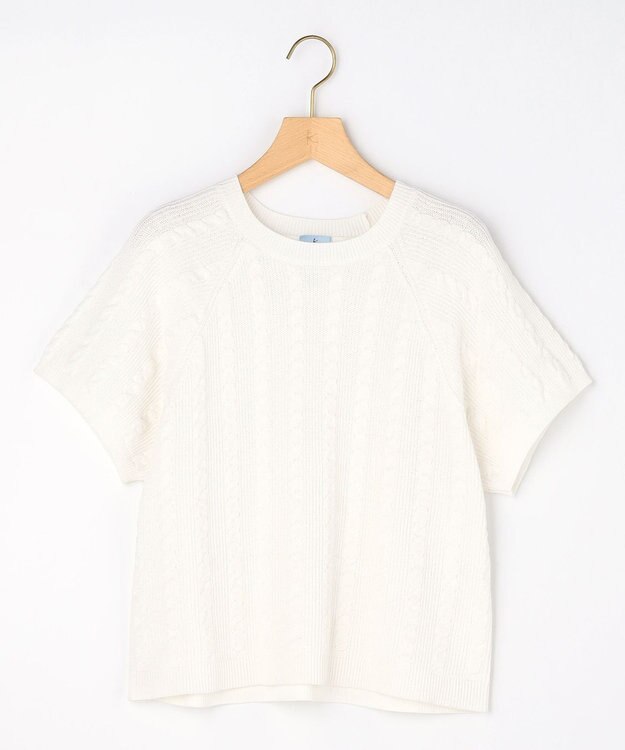 組曲 L 【先行予約・WEB限定】バックリボンケーブル ニット ホワイト系