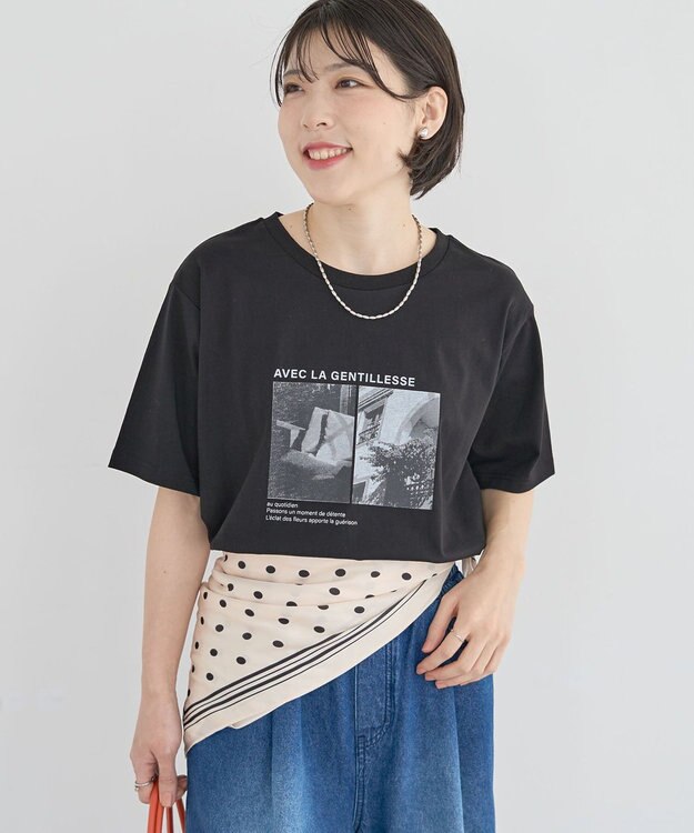Green Parks アソート柄フォトＴシャツ Black