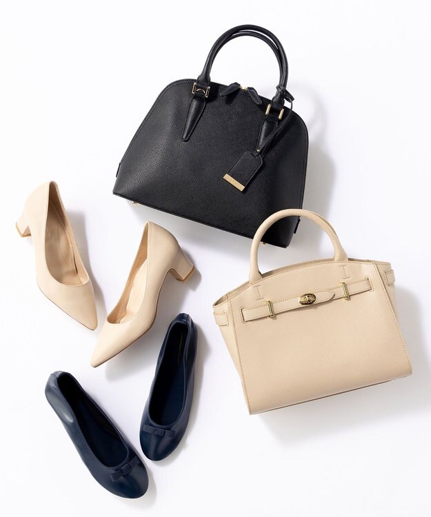 23区 ポーチイン バレエシューズ ネイビー