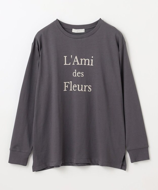 ANY 【洗濯機可】フロッキーロゴロングＴシャツ チャコール