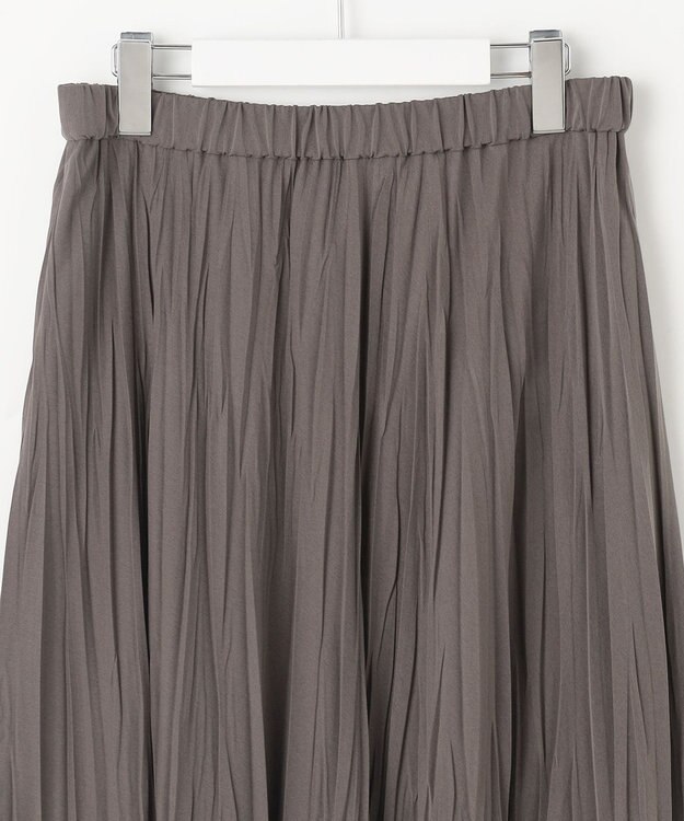 J.PRESS LADIES 【洗える】パウダリージャージー ランダムプリーツ スカート モカグレー系