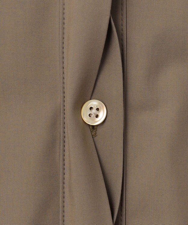 自由区 L 【洗える】ストレッチタイプライターシャツ ワンピース ブラウン系