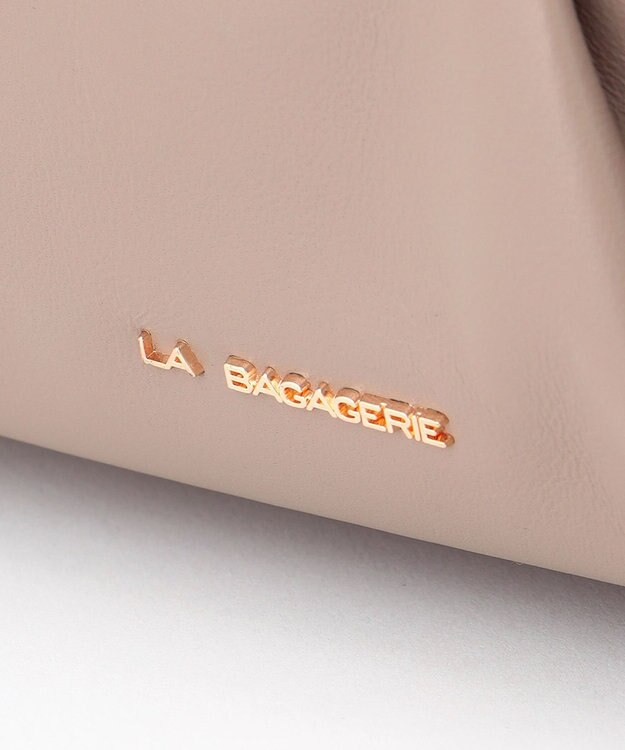 LA BAGAGERIE シープレザー　ギャザーミニバッグ グレージュ