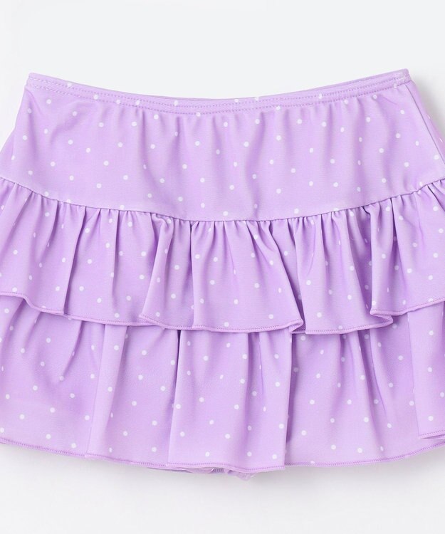 ANY KIDS 花柄×ドット柄 セパレート 水着 オフ花柄×ラベンダードット