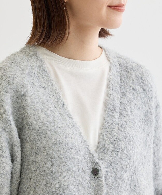 Green Parks ブークレーＶネックミディ丈カーディガン Gray