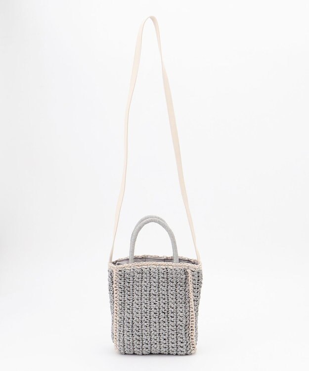 ANY SIS バイカラーミニカゴショルダー バッグ ライトグレー×アイボリー