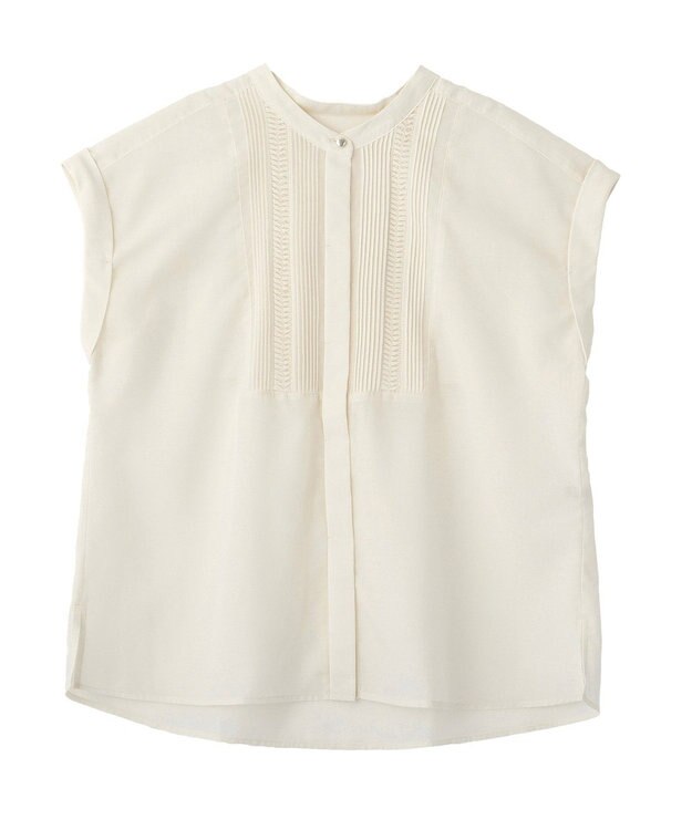 YECCA VECCA スモッキングピンタックシャツ Off White