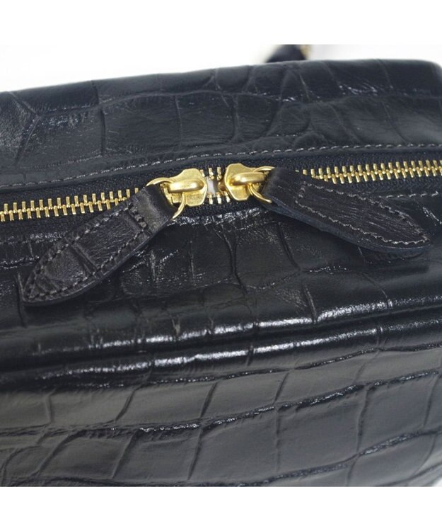 Regalo Felice 【大容量 / 本牛革 / クロコ型押し】ショルダー / REGALO BK(ブラック）