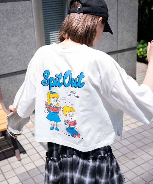 WEGO イラストモチーフグラフィックショートT ホワイト