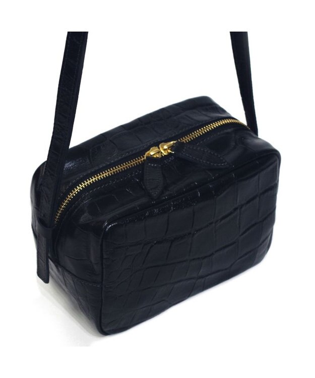 Regalo Felice 【大容量 / 本牛革 / クロコ型押し】ショルダー / REGALO BK(ブラック）