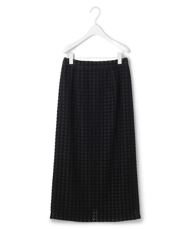 ICB L ハウンドトゥースフロッキーレース スカート ブラック系