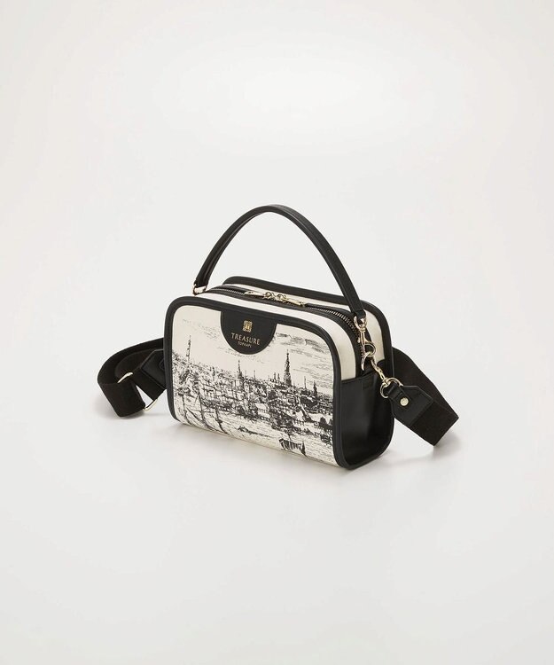 TOPKAPI 【TREASURE TOPKAPI】キャンバス プリント ワンハンドル ショルダーバッグ ホワイト