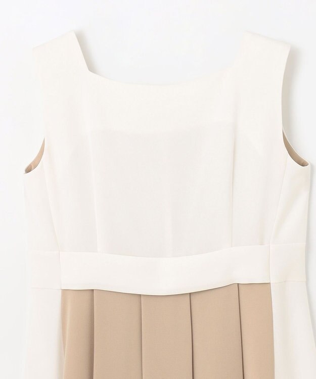 GRACE CONTINENTAL ラインバイカラードレス ベージュ