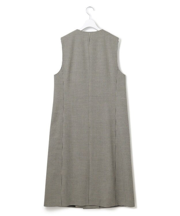 23区 S ガンクラブチェック ロング ジレ ブラック系3