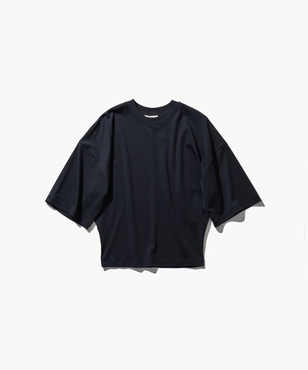 ATON 80/ FRESCA SMOOTH | ワイドスリーブＴシャツ NAVY