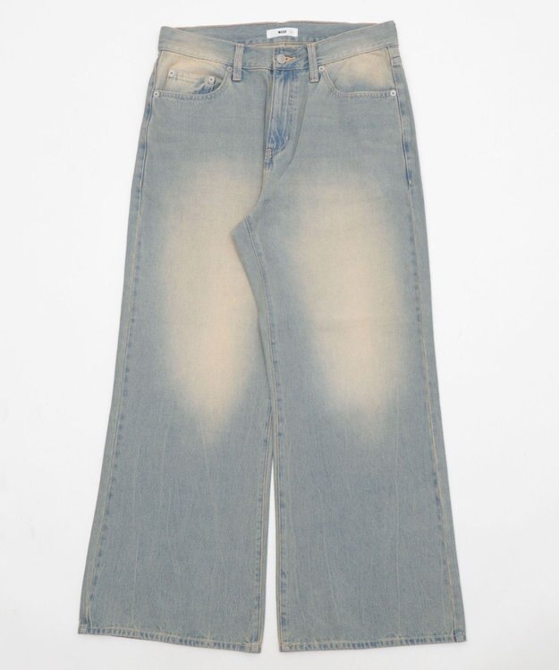 WEGO 【ユニセックス着用ITEM/ウエスト調整可】フレアデニムパンツ デニム淡加工色