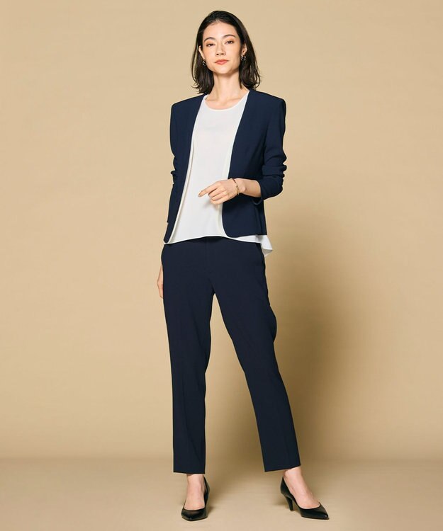 BEIGE， 【Lsize・セットアップ対応】CINDY / ダブルカラージャケット Navy x White