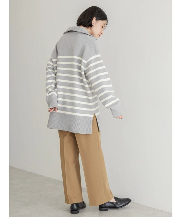 AMERICAN HOLIC バイパチ衿付きニットチュニック Light Gray Mixture