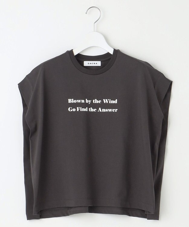 23区 【SACRA】フォールデッドライン ロゴカットソー チャコールグレー系