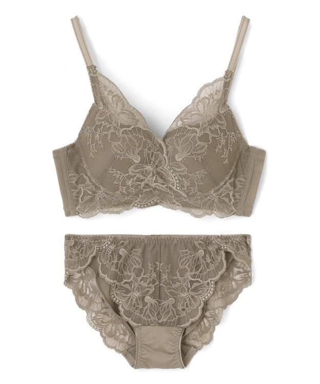 San-ai Resort（三愛水着楽園） 【新レース】カシュクール脇高ブラセット 【northerly】 チャコール