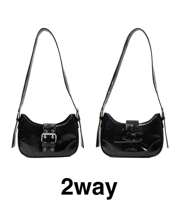 WEGO マルチWAYハーフムーンベルトバッグ ブラック