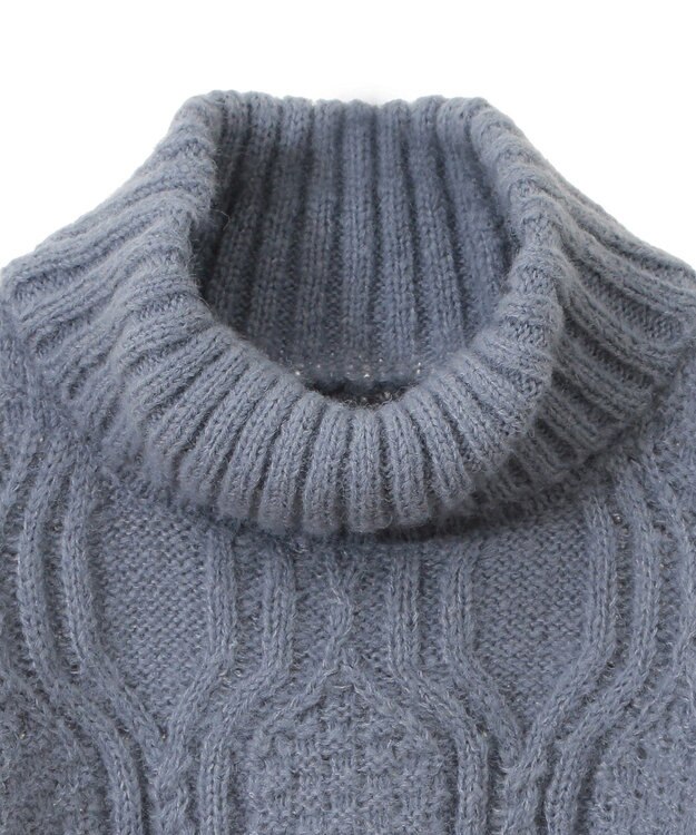 Green Parks ・ｓｗｉｎｇ　ｂｙ　フリンジタートルニット Blue