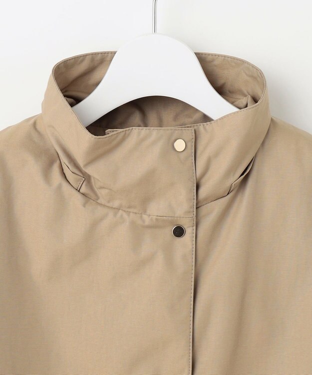J.PRESS LADIES L 【洗える】スパンライクナイロンタッサー フーデット コート キャメル系