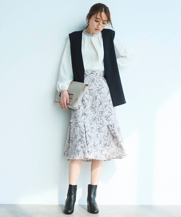 ANY SIS 【セットアップ対応】リネンライク ジレ ネイビー