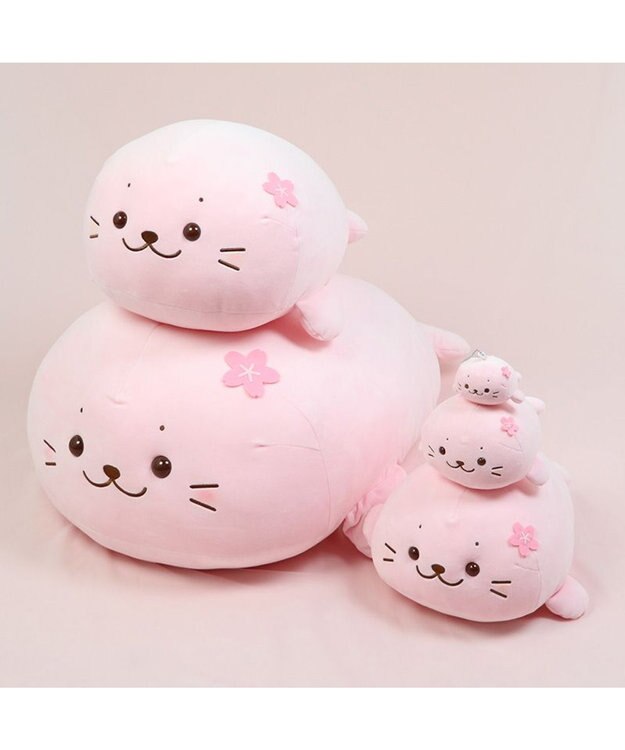 Mother garden しろたん 桜色 ふわもち マスコット 22cm ピンク（淡）