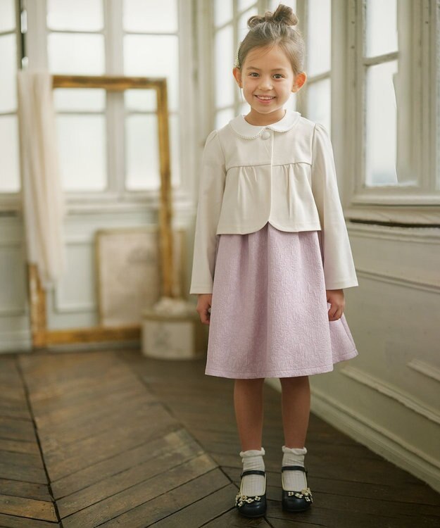 組曲 KIDS 【110-130cm】ジャガード セットアップ ピンク系