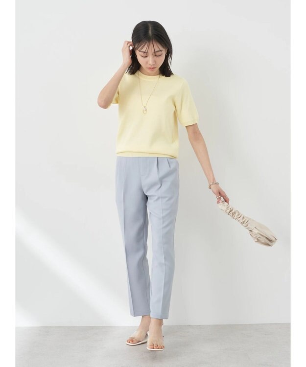 earth music&ecology 接触冷感テーパードパンツ Light Gray