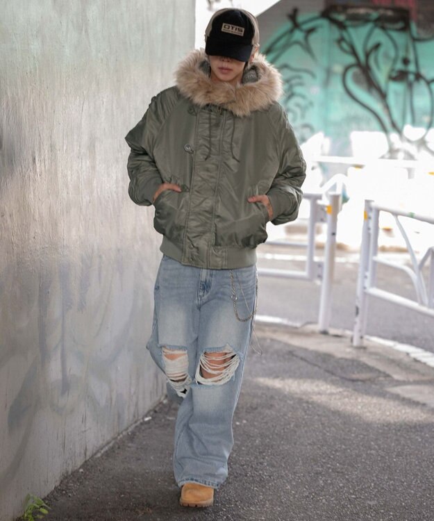 WEGO 【ユニセックス着用ITEM/MLサイズ展開】N2B カーキ