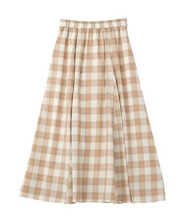 Green Parks イージーケアチェックボリュームスカート Beige