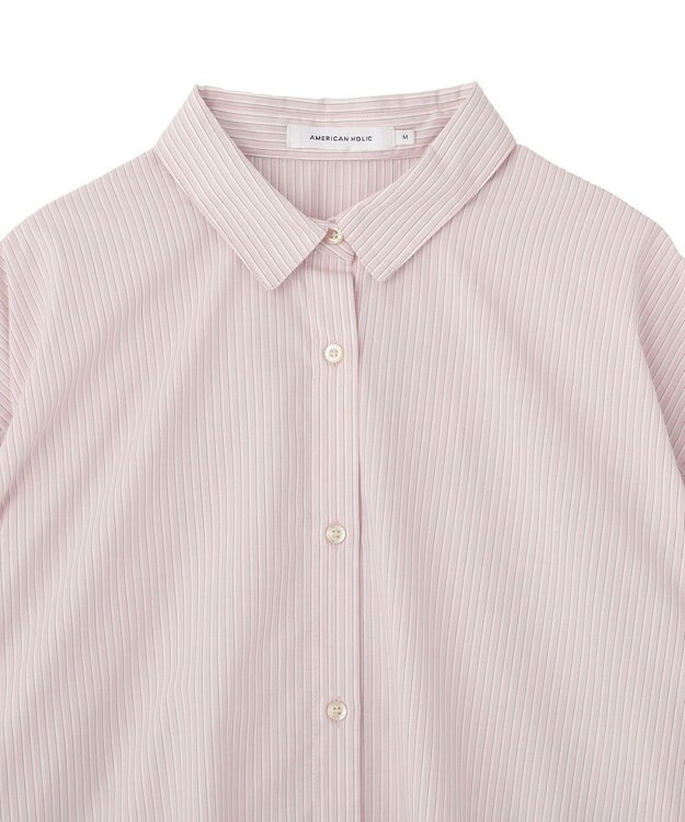 AMERICAN HOLIC 【イージーケア】バックギャザーリボンシャツ Pink
