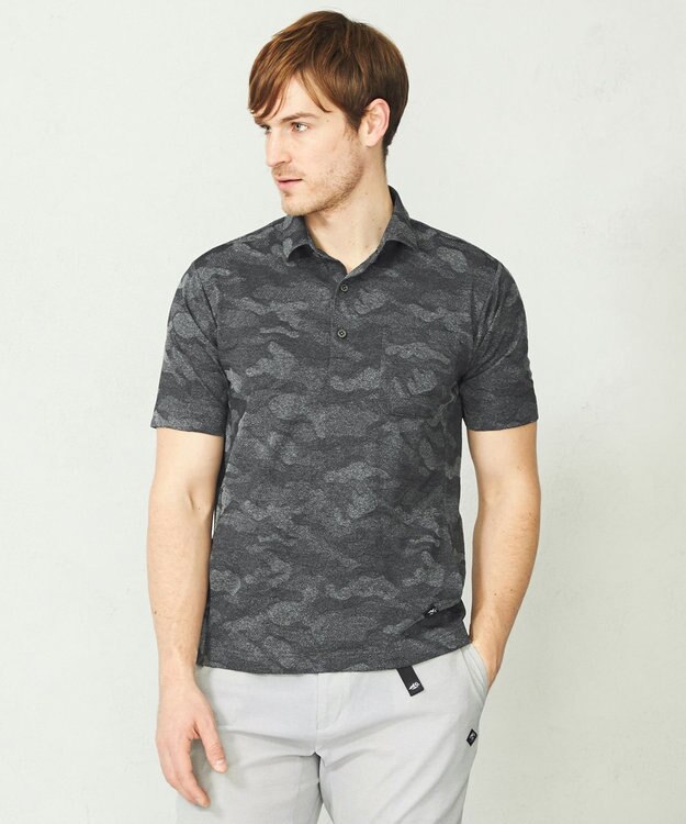 JOSEPH ABBOUD MOUNTAIN 【UNISEX】ドライタッチ クールスキンガードポロ ブラック系7