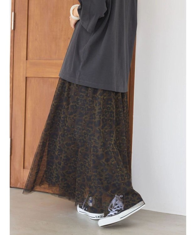 AMERICAN HOLIC チュールギャザースカート Leopard