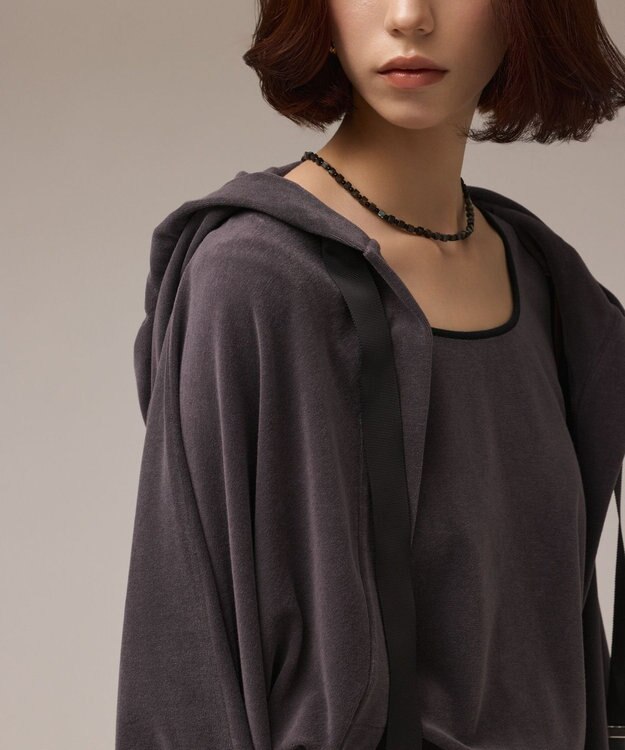 GRACE CONTINENTAL ルーズパーカーsetトップ チャコール