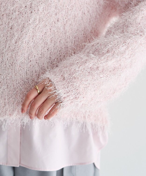 YECCA VECCA ラメ混シャギーニット Pink