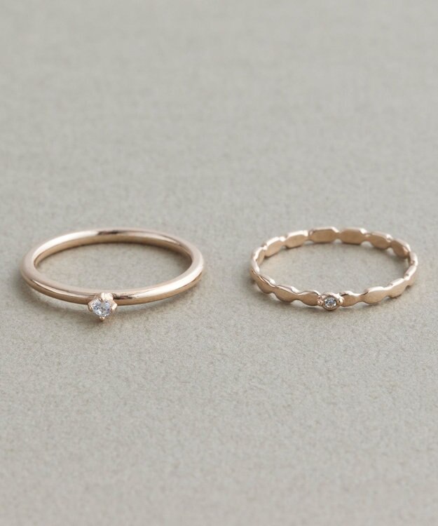 Phoebe 【金属アレルギー対応】2setグレイングリッターリング シャンパンゴールド シャンパンゴールド