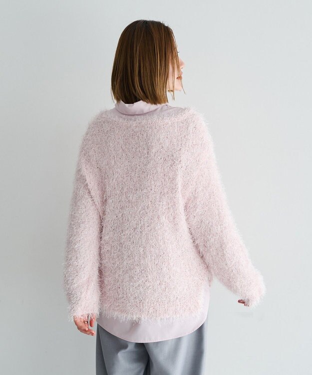 YECCA VECCA ラメ混シャギーニット Pink