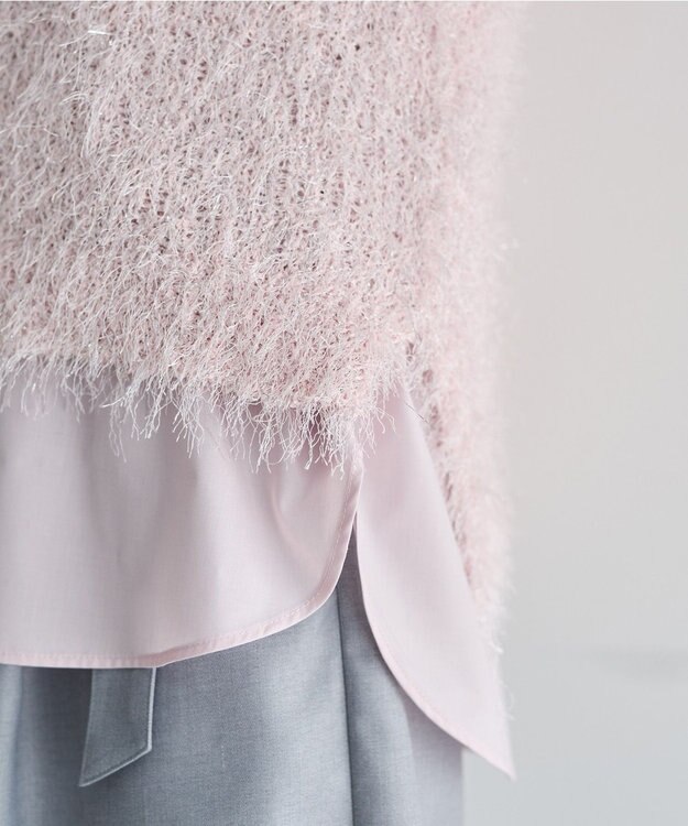 YECCA VECCA ラメ混シャギーニット Pink