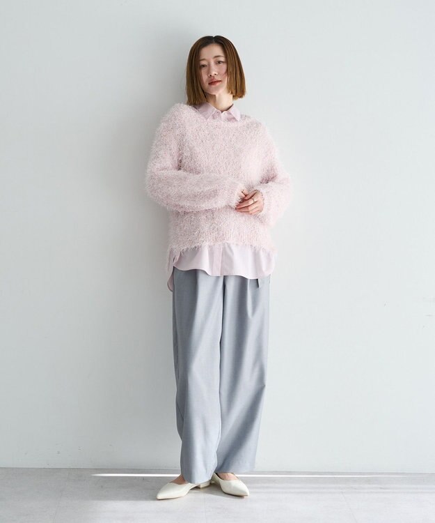 YECCA VECCA ラメ混シャギーニット Pink