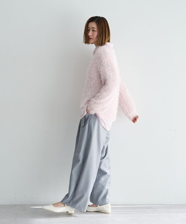 YECCA VECCA ラメ混シャギーニット Pink