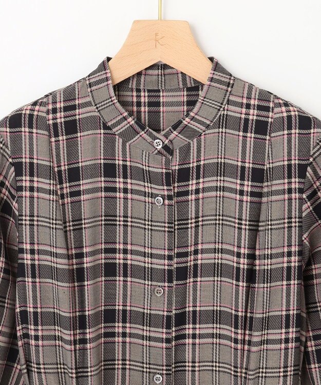 組曲 L シアーツイルチェック ワンピース ベージュ系3