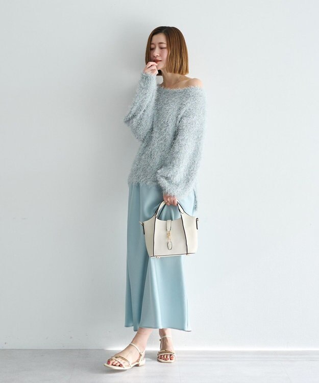 YECCA VECCA ラメ混シャギーニット Light Gray